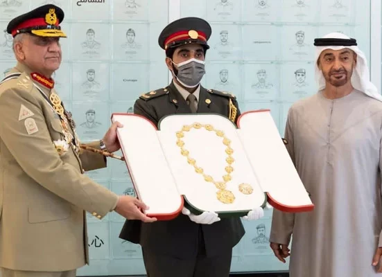 The UAE's highest civil award is given to COAS Gen. Bajwa