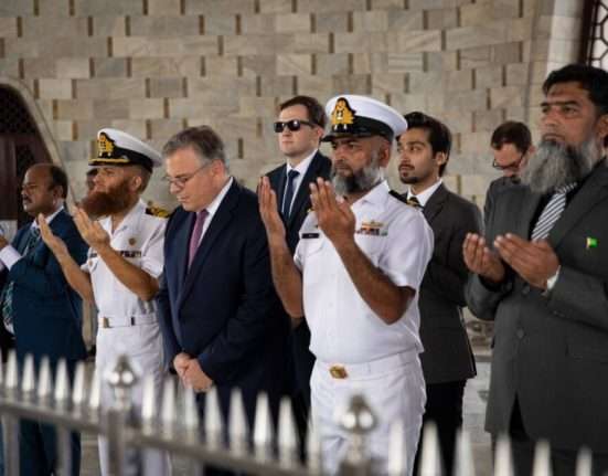 Donald Blome of the United States agrees with Quaid's vision of a peaceful Pakistan