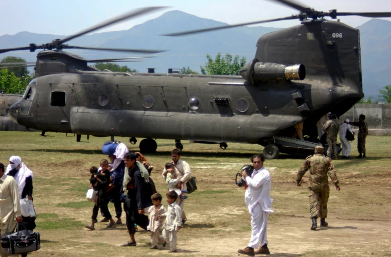 The US military started airlifting Pakistan essential flood relief supplies