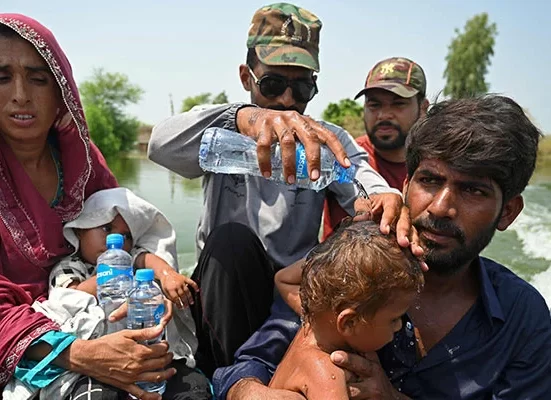 Women are made to remain in a flooded Punjab village "out of respect,"